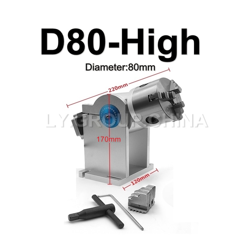 Co2 Laser Engraving Machine - 80mm Chuck D80 3 Claws Rotary