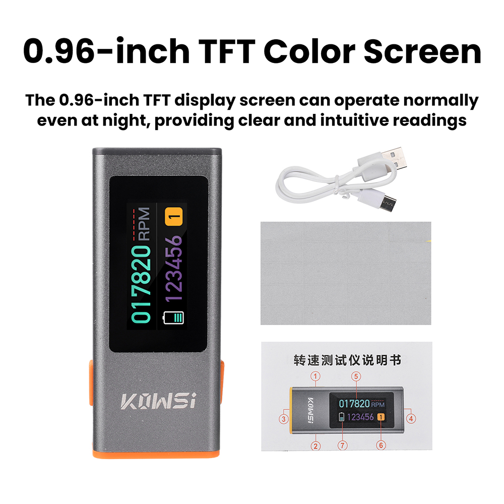 0.96-inch TFT infrared RPM spe - đánh giá và giá Industrial Laser Tachometer