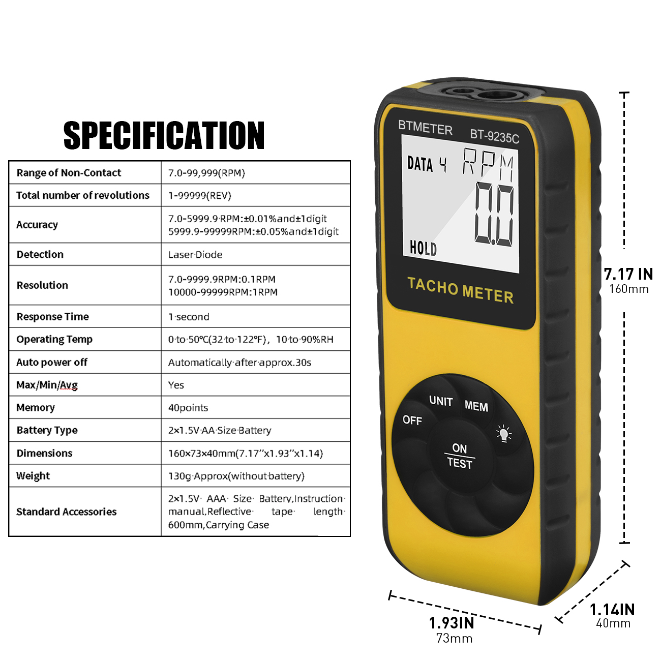 Digital Laser Tachometer Non C - đánh giá và giá Industrial Laser Tachometer