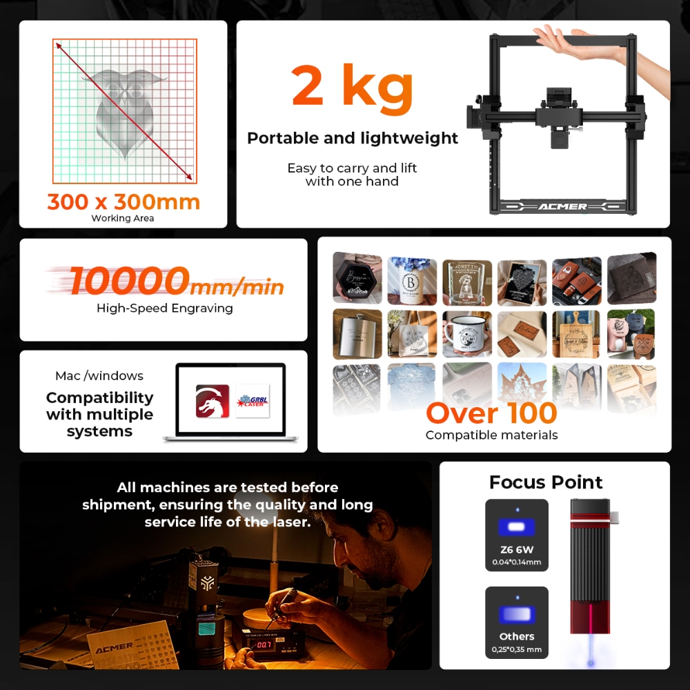 ELIDOR Z6 6W Laser Engraver an - đánh giá và giá Industrial Laser Blasting