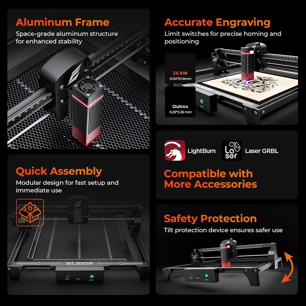 ELIDOR Z6 6W Laser Engraver an - đánh giá và giá Industrial Laser Blasting
