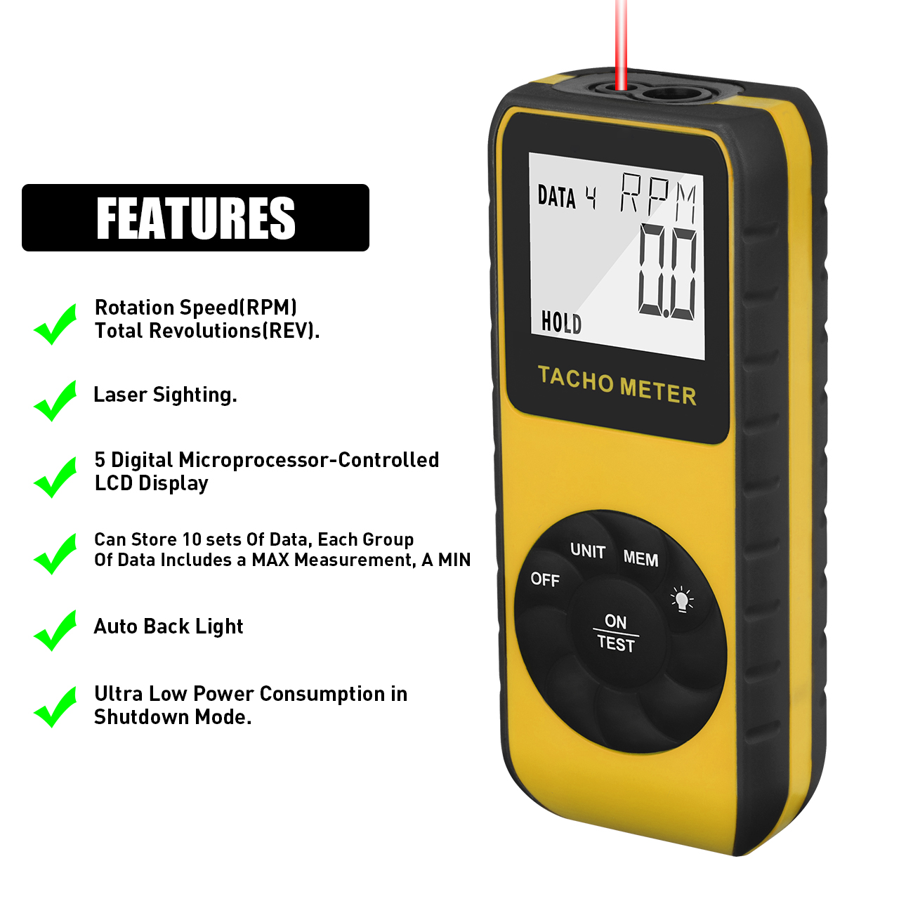 Digital Non-Contact Laser Tach - đánh giá và giá Industrial Laser Tachometer